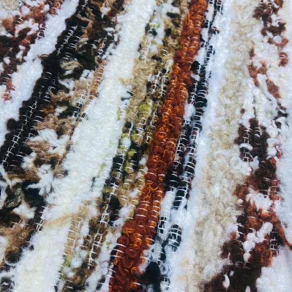 70s Handwoven Striped Thick Placemats Set of 4 Retro Cottagecore Fall Table - Picture 6 of 11